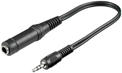 Audio adapter 6,35mm JackF->3,5mm JackM, 20 cm kábel GOOBAY (50470)