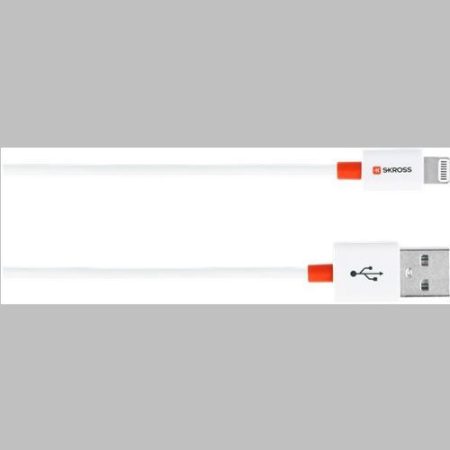 Apple Lightning 8 pin kábel iPhone 5-7, iPad USB 1m, fehér SKROSS (72664)