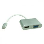   USB 3.1 - HDMI F + VGA F adapter kábel 10 cm ROLINE (12.03.3215)