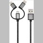   3in1 adat és töltő kábel - MicroB, USB C, Lightning 1m,flex.3S-1127 3SIXT(38809)