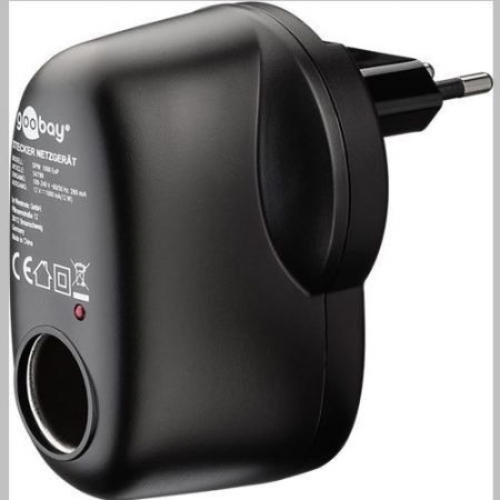 Hálózati szivargyújtó adapter 100Vto240V AC into 12V DC, max.12W GOOBAY (54789)
