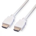   HDMI kábel HDMI M-HDMI M 3m Ethernettel fehér VALUE (11.99.5703)