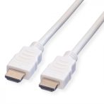   HDMI kábel HDMI M-HDMI M 3m Ethernet fehér VALUE (11.99.5703)