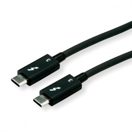 Thunderbolt™ 3 kábel, 40G, 5A, M/M, fekete, 0,5 m ROLINE (11.02.9040)