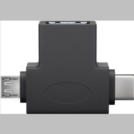 USB 3.0 adapter USB 3.0 F - USB 3.1 C/M+ USB 2.0 MicroB M fekete GOOBAY (55554)