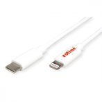   Apple Lightning 8 pin USB C 3.1 gyorstöltő kábel 1m fehér ROLINE (11.02.8323)