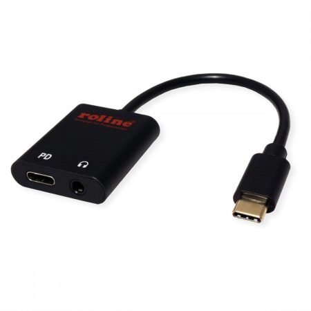 USB 3.1 adapter töltéshez 1x3,5mm Audio +1x USB 3.1 PD 13 cm ROLINE (12.03.3222)