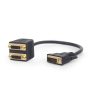   GEMBIRD Passive DVI-D apa to dual DVI anya splitter kábel, 0.3 m, fekete A-DVI-2DVI-01