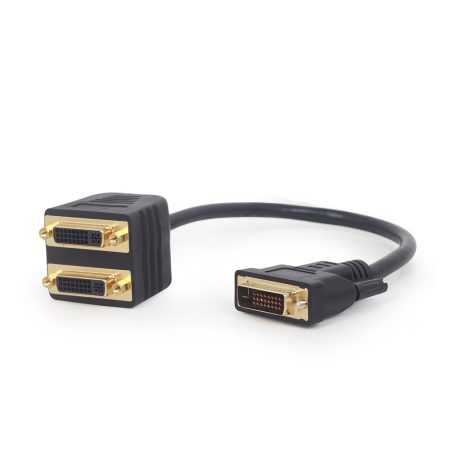 GEMBIRD Passive DVI-D apa to dual DVI anya splitter kábel, 0.3 m, fekete A-DVI-2DVI-01