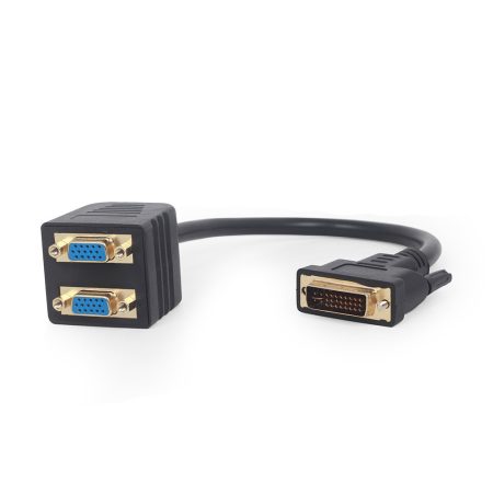 GEMBIRD A-DVI-2VGA-01 Passive DVI-I male to dual VGA female splitter cable, 0.3 m, black