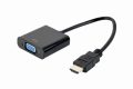   GEMBIRD HDMI to VGA adapter kábel, single port, fekete A-HDMI-VGA-04