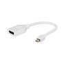   GEMBIRD Mini DisplayPort / Male - Displayport / Female kábel 16cm, fehér A-mDPM-DPF-001-W