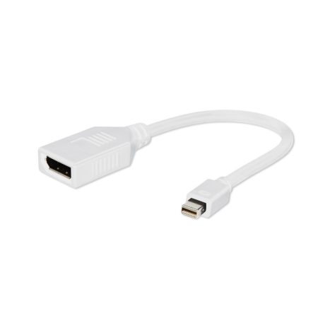 GEMBIRD Mini DisplayPort / Male - Displayport / Female kábel 16cm, fehér A-mDPM-DPF-001-W