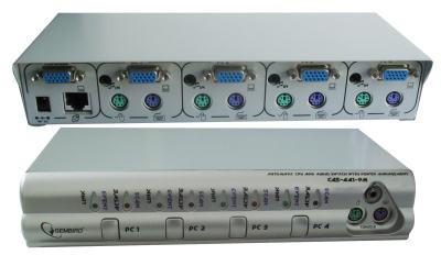 GEMBIRD CAS-441-PM Automatic CPU and audio switch with the PCs power management, 4 PCs