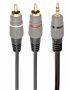   GEMBIRD CCA-352-1.5M 3.5 mm stereo plug to 2*RCA plugs 1.5m cable, gold-plated connectors