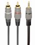   GEMBIRD 3.5 mm sztereo plug to 2*RCA plugs 1.5m kábel, aranyozott csatlakozók CCA-352-1.5M