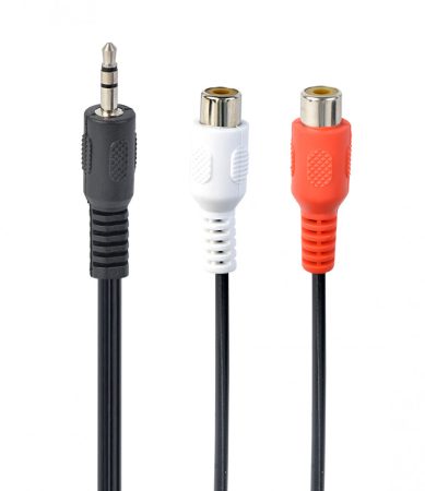 GEMBIRD 3.5 mm plug to 2 x RCA sockets sztereo audio kábel, 0,2 m CCA-406