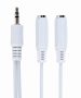 GEMBIRD 3.5 mm audio splitter kábel, 10 cm fehér CCA-415W
