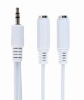GEMBIRD 3.5 mm audio splitter kábel, 10 cm fehér CCA-415W