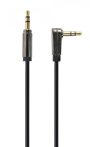   GEMBIRD 3.5 mm sztereo audio jack kábel, derékszögu csatlakozóval, 1 méteres, műanyag cs CCAPB-444L-1M