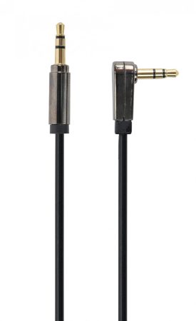 GEMBIRD 3.5 mm sztereo audio jack kábel, derékszögu csatlakozóval, 1 méteres, műanyag cs CCAPB-444L-1M