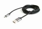   GEMBIRD CCB-mUSB2B-AMBM-6 Cotton braided Micro-USB cable with metal connectors, 1.8 m, black, blister