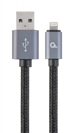 GEMBIRD CCB-mUSB2B-AMLM-6 Cotton braided 8-pin cable with metal connectors, 1.8 m, black, blister