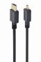   GEMBIRD HDMI apa to micro D-apa fekete kábel with aranyozott csatlakozók, 1.8 m, ömleszt CC-HDMID-6