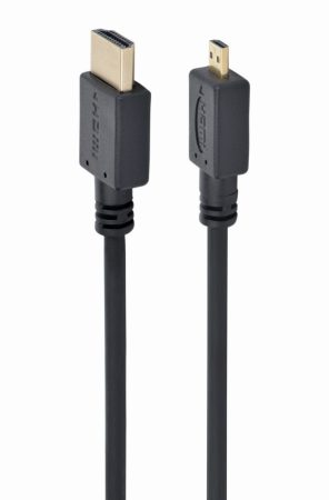 GEMBIRD HDMI apa to micro D-apa fekete kábel with aranyozott csatlakozók, 1.8 m, ömleszt CC-HDMID-6