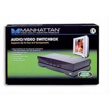 Audio-Video switch 4 portos, 4xRCA/S-video ki/be 174152