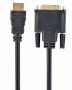   GEMBIRD CC-HDMI-DVI-10 HDMI to DVI male-male cable with gold-plated connectors, 3m, bulk package