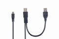 GEMBIRD CCP-USB22-AM5P-3 Dual USB A to Mini-USB cable, 3 ft