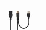   GEMBIRD CCP-USB22-AMAF-3 Dual USB 2.0 A-plug A-socket 3 ft extension cable