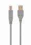   GEMBIRD USB 2.0 A-plug B-plug 6ft kábel, szürke színű CCP-USB2-AMBM-6G