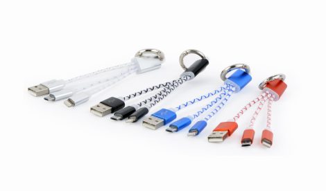 GEMBIRD CC-USB2-AM8PmB-01-MX Keyring USB charging combo cable (mixed colors)