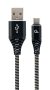   GEMBIRD CC-USB2B-AMCM-1M-BW Premium cotton braided Type-C USB charging and data cable, 1 m, black/white