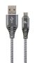   GEMBIRD CC-USB2B-AMCM-1M-WB2 Premium cotton braided Type-C USB charging and data cable, 1 m, spacegrey/white