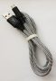   GEMBIRD CC-USB2B-AMLM-1M-BW Premium cotton braided 8-pin cable charging and data cable, 1 m, black/white