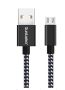   GEMBIRD CC-USB2B-AMLM-1M-BW2 Premium cotton braided 8-pin charging and data cable, 1 m, silver/white