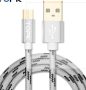   GEMBIRD CC-USB2B-AMmBM-2M-WB2 Premium cotton braided Micro-USB charging and data cable, 2 m, spacegrey/white
