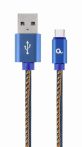   GEMBIRD CC-USB2J-AMCM-1M-BL Premium jeans (denim) Type-C USB cable with metal connectors, 1 m, blue