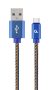   GEMBIRD CC-USB2J-AMCM-2M-BL Premium jeans (denim) Type-C USB cable with metal connectors, 2 m, blue