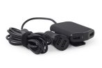   GEMBIRD 4-port front és back seat car charger, 9.6 A, fekete EG-4U-CAR-01