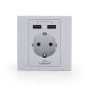   GEMBIRD EG-ACU2A2-01 AC wall socket with 2 port USB charger, 2.4A