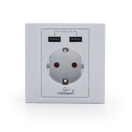 GEMBIRD EG-ACU2A2-01 AC wall socket with 2 port USB charger, 2.4A