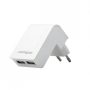   GEMBIRD EG-U2C2A-02-W 2-port universal USB charger, 2.1 A, white