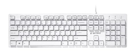 GEMBIRD Multimedia 'chocolate' keyboard, USB, US layout, fehér KB-MCH-03-W