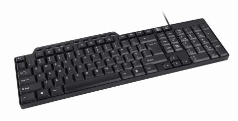 GEMBIRD Compact multimedia keyboard, USB, US layout, fekete KB-UM-104