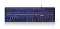   GEMBIRD KB-UML3-01 3-color backlight multimedia keyboard, black, US layout
