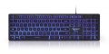   GEMBIRD 3-színű backlight multimedia keyboard, fekete, US layout KB-UML3-01